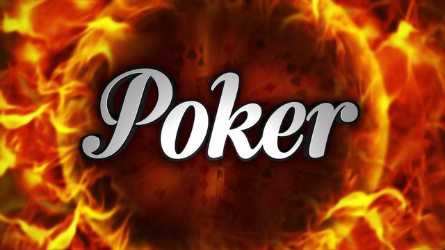 POKER Text and Fiery Ring, Loop, 4k