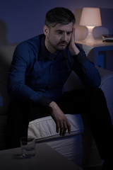 Fototapeta premium Unhappy worried man
