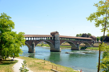 Fototapeta na wymiar Pavia - Ponte Coperto (Covered bridge)