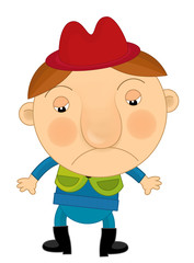 Cartoon medieval farmer - illustration for the children