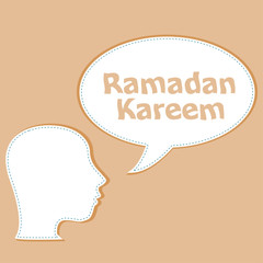 man head with speech bubbles with Ramadan Kareem word on it