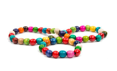 colored wooden beads