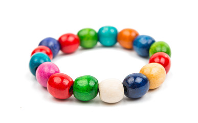 colored wooden beads