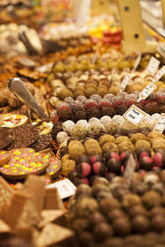 Assorted sweets on the market