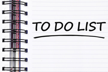 to do list words on spring note book