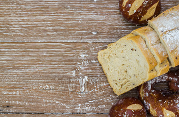 bread on wooden table