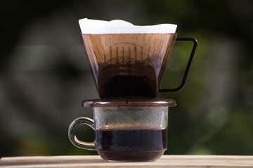 Dripping fresh hot coffee