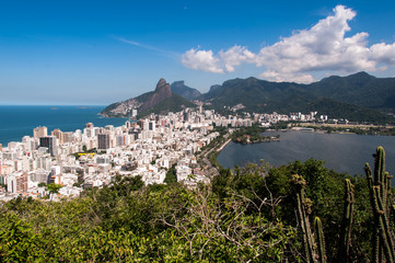Fototapeta premium Ipanema and Leblon, Mountains in the Horizon, Rio de Janeiro
