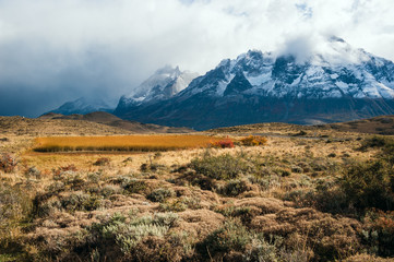 Autumn in Patagonia. The Torres del Paine National Park