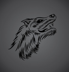 lonely wolf illustration