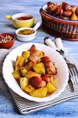 Potatoes with sausages