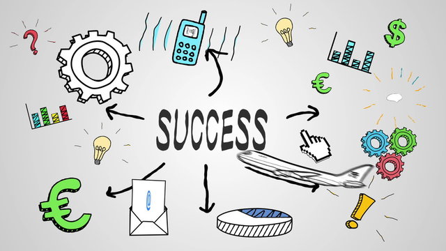 Digital animation of success concept