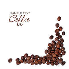 Coffee beans isolated on white background