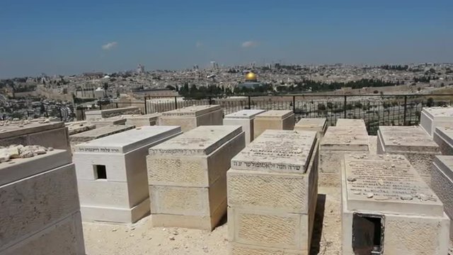 Mount of Olives Jewish Cemetery in Jerusalem Israel