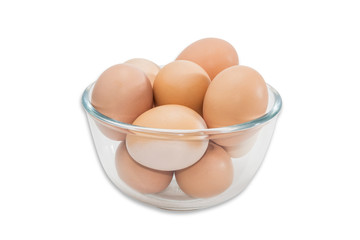 Glass bowl with eggs