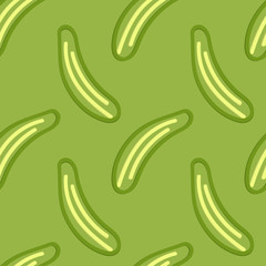 Cucumber Seamless Pattern Kid's Style Hand Drawn