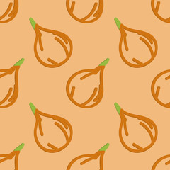 Onions Seamless Pattern Kid's Style Hand Drawn