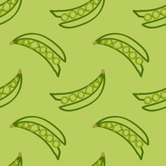 Peas Seamless Pattern Kid's Style Hand Drawn
