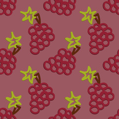 Grape Seamless Pattern Kid's Style  Hand Drawn