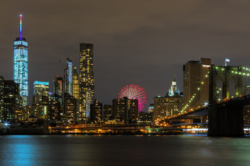 New York City at night.