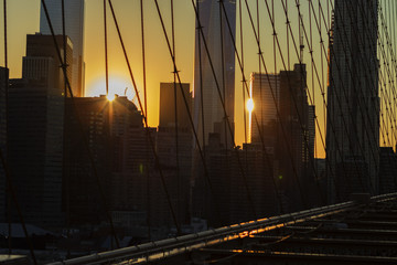 New York City at sunset.