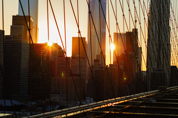 Fototapeta na wymiar New York City at sunset.