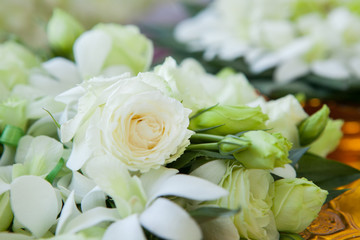 Floral arrangement at a wedding ceremony