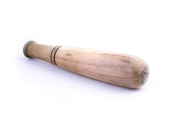 wooden pestle isolated on white background
