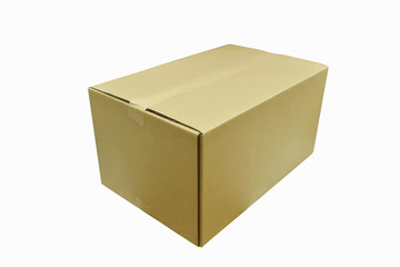 Cardboard boxes are opening on white background