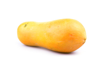 ripe papaya fruit isolated on white background