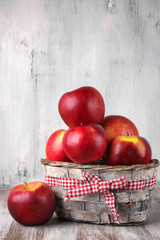 Red apples in basket
