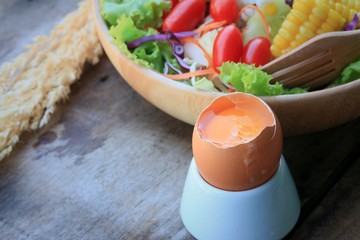 Vegetables salad eggs with mayonnaise