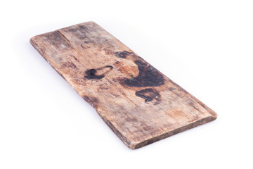 old wood board weathered isolated on white background
