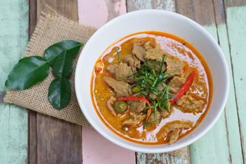 savory curry with pork (Thai food name Panang)