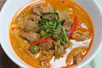 savory curry with pork (Thai food name Panang)