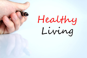 Healthy living text concept