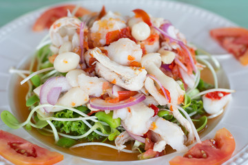 mushroom and sunflower seedling spicy salad