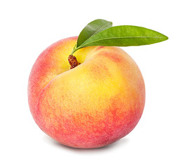 Peach isolated on white background
