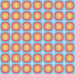 Fototapeta na wymiar Seamless pattern made from colorful mosaic tile