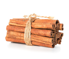 Cinnamon sticks isolated on white