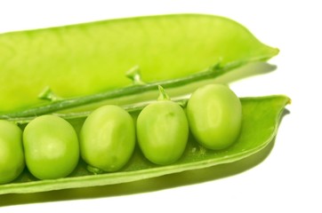 Fresh Green Peas Isolated on White