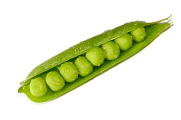 Fresh Green Peas Isolated on White