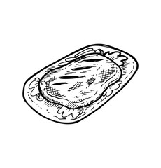 steak on a plate doodle