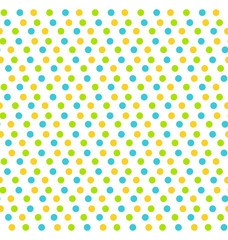 Bright fun abstract seamless pattern with dots isolated on white