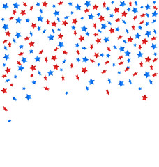 USA celebration confetti stars in national colors for independen