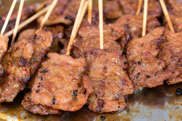 Thai style Grilled Pork on street food