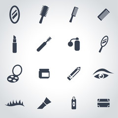 Vector black cosmetics icon set