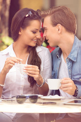 young loving couple having romantic dating