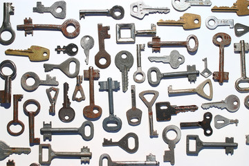 keys on a white background
