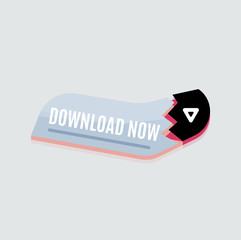 Colorful download web button. Modern flat design.